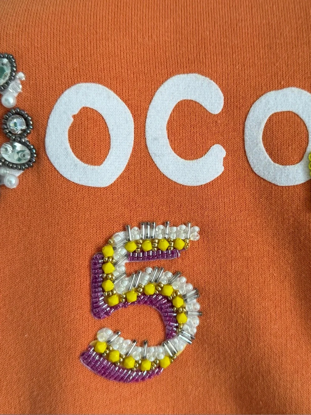 CHANEL Pharrell Orange Embellished Logo Hoodie Sweatshirt